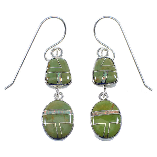 Turquoise Opal Southwest Genuine Sterling Silver Earrings YX52609